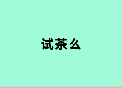 试茶么怎么用？